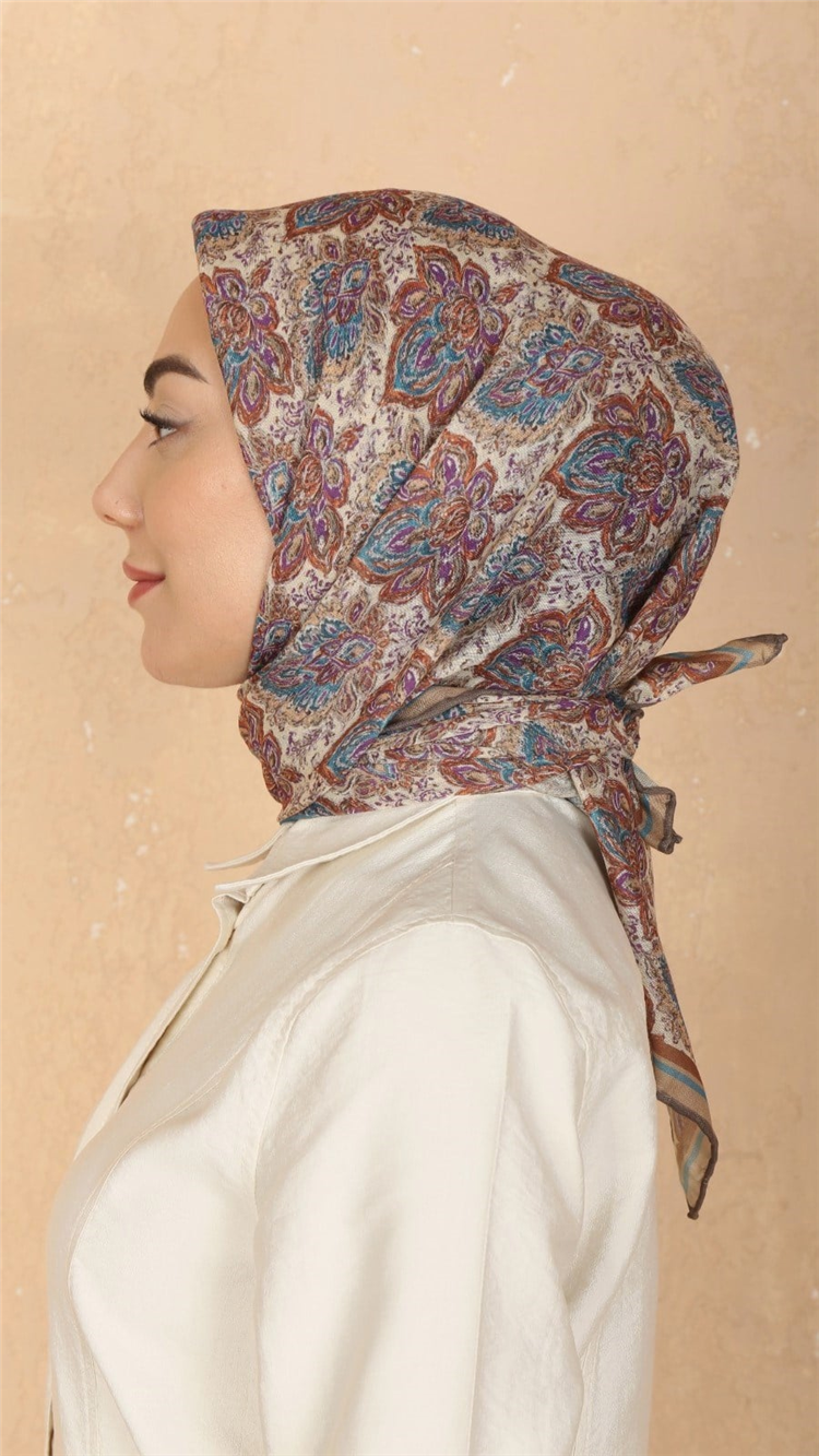 Lo'cella Pamuklu Soft Eşarp 4561-4 Krem 