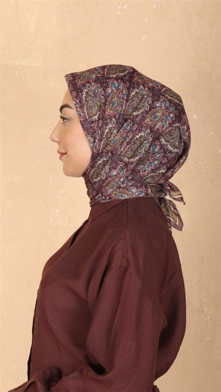 Lo'cella Pamuklu Soft Eşarp 4561-6 Mürdüm 