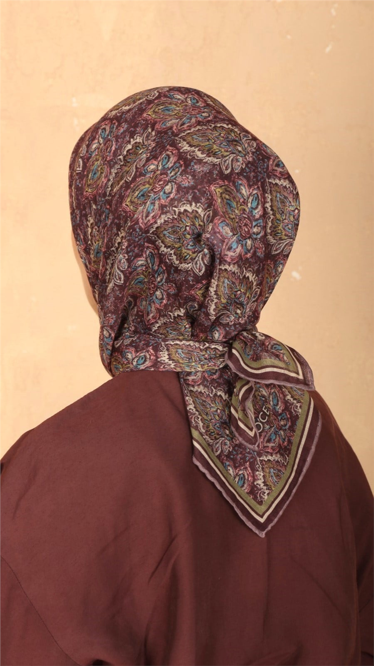 Lo'cella Pamuklu Soft Eşarp 4561-6 Mürdüm 