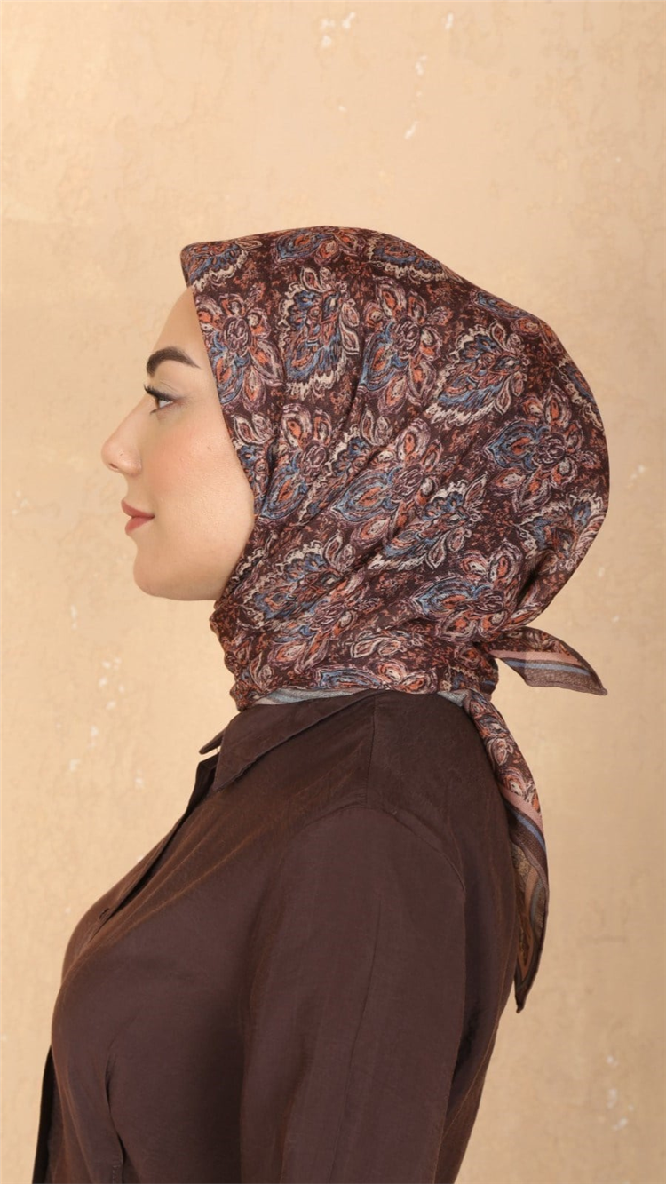 Lo'cella Pamuklu Soft Eşarp 4561-8 Kahve 
