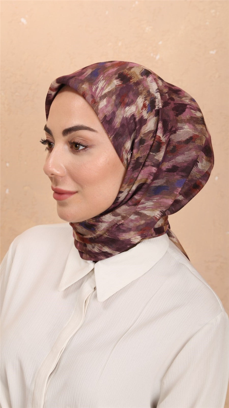 Lo'cella Pamuklu Soft Eşarp 4564-2 Mürdüm 
