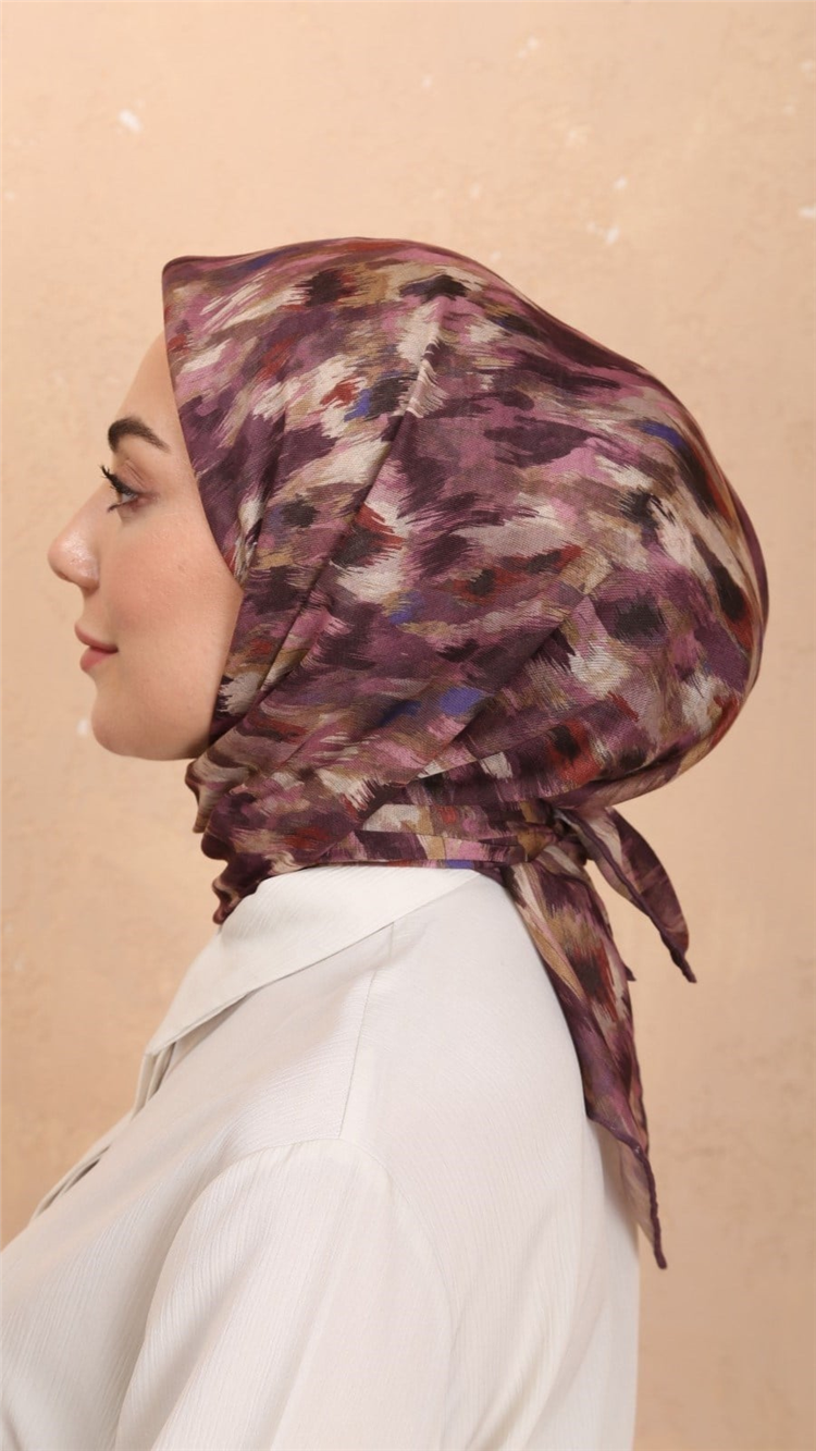 Lo'cella Pamuklu Soft Eşarp 4564-2 Mürdüm 