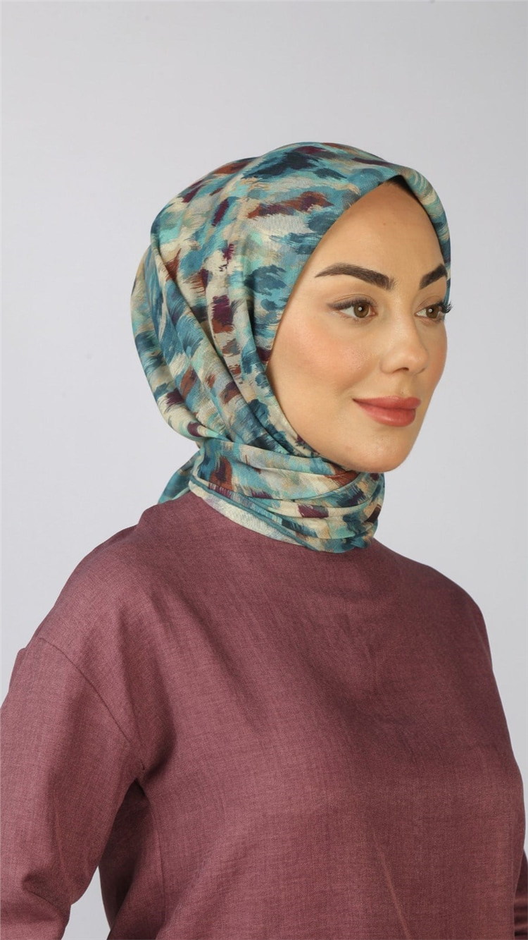 Lo'cella Pamuklu Soft Eşarp 4564-8 Turkuaz 