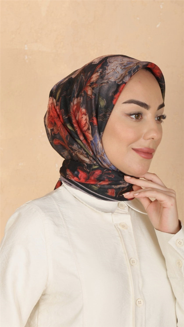 Lo'cella Pamuklu Soft Eşarp 4566-8 Siyah 