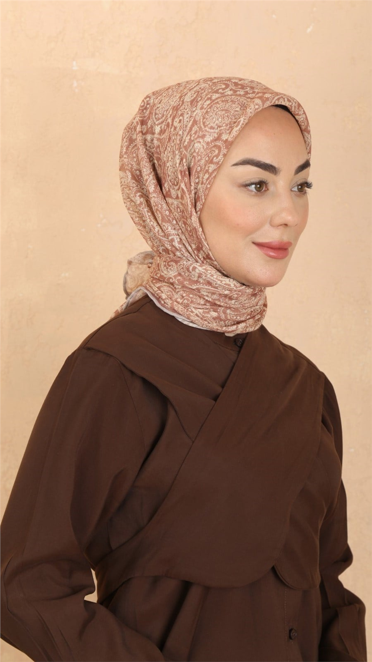 Lo'cella Pamuklu Soft Eşarp 4567-8 Taba 
