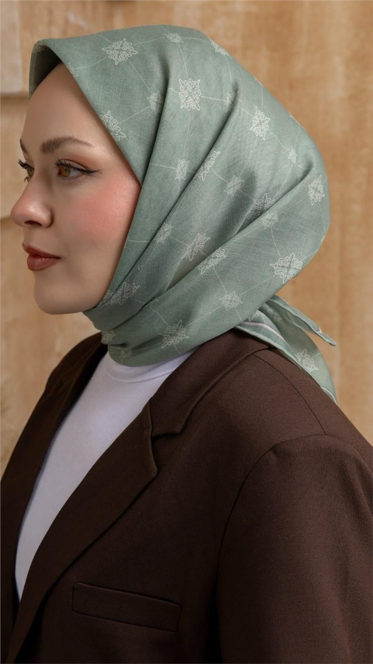 Lo'cella Pamuklu Soft Eşarp 4568-1 Yeşil 