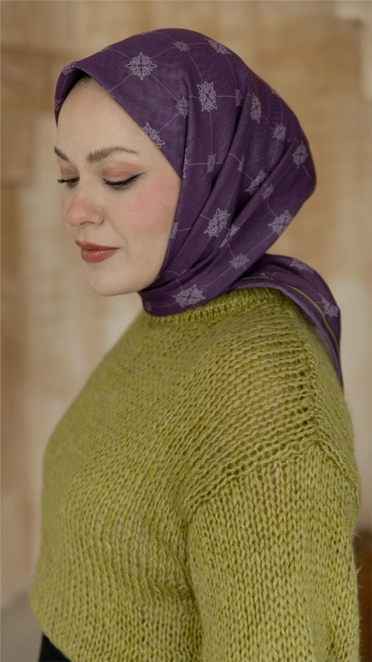 Lo'cella Pamuklu Soft Eşarp 4568-6 Mor 
