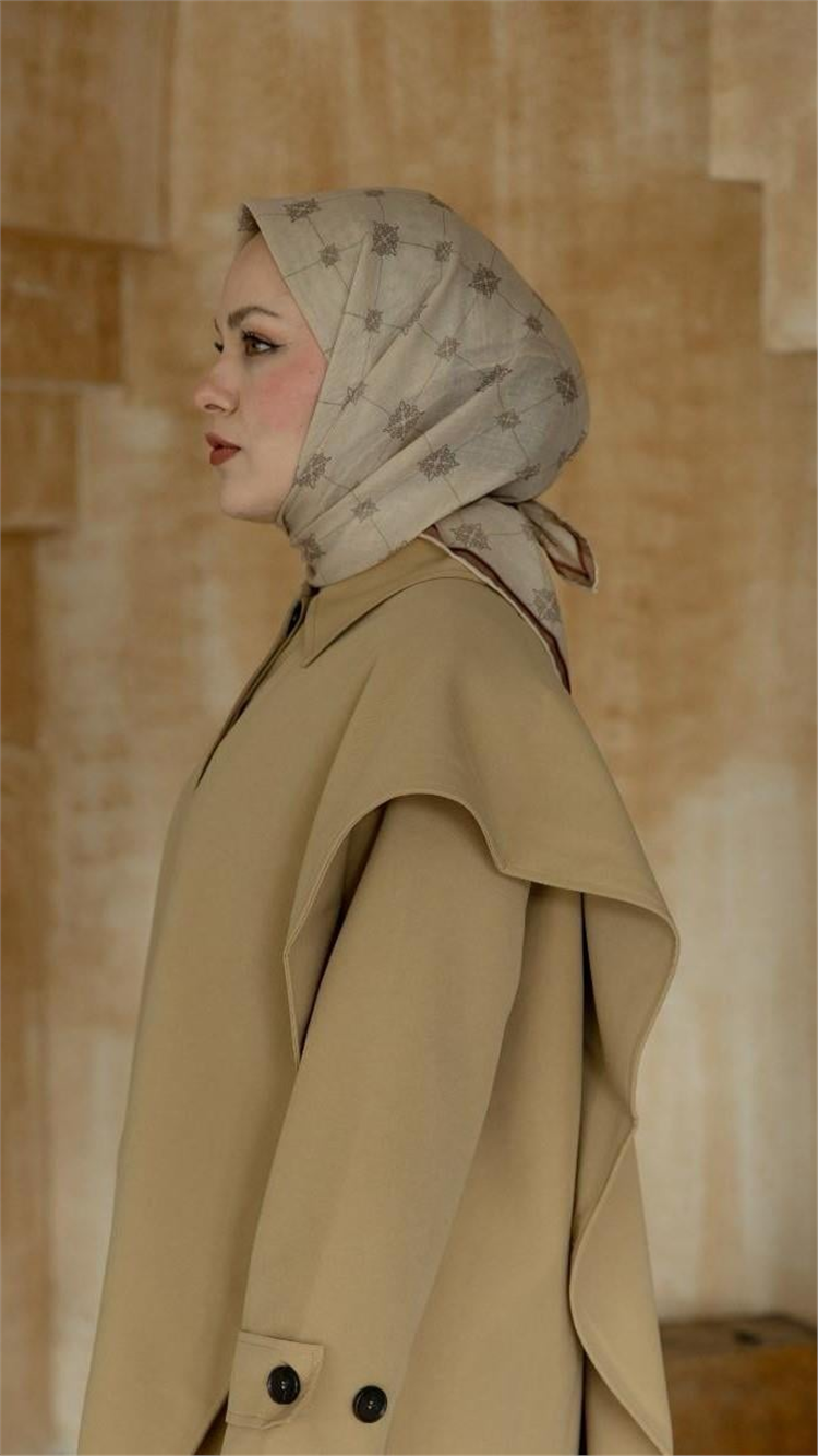 Lo'cella Pamuklu Soft Eşarp 4568-8 Bej
