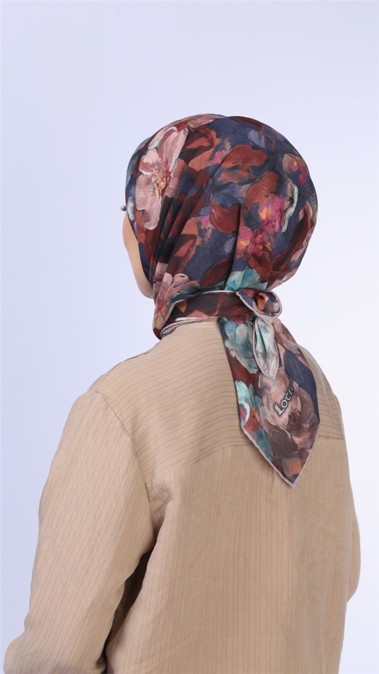 Lo'cella Pamuklu Soft Eşarp 4570-1 Lacivert 