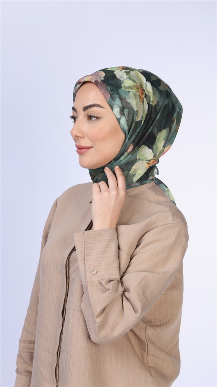 Lo'cella Pamuklu Soft Eşarp 4570-3 Yeşil 