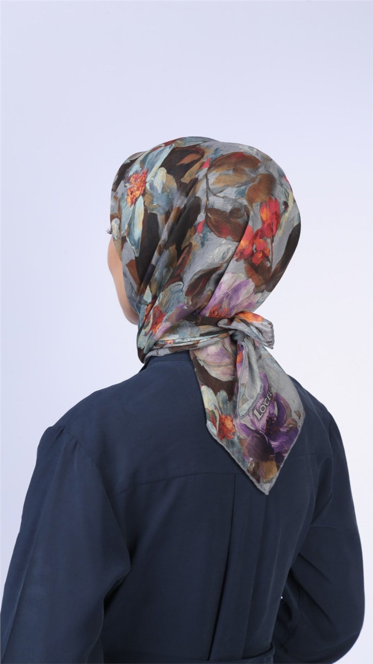 Lo'cella Pamuklu Soft Eşarp 4570-4 Gri 