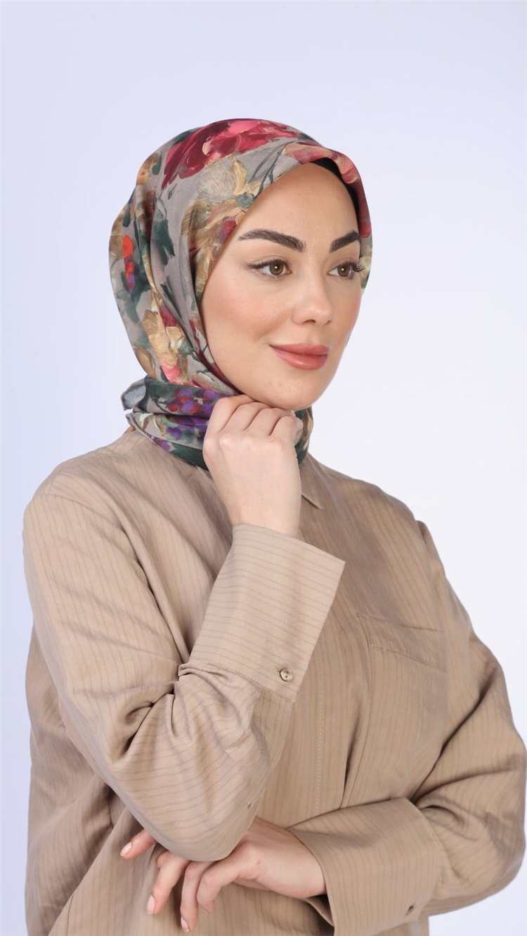 Lo'cella Pamuklu Soft Eşarp 4570-9 Koyu Bej 