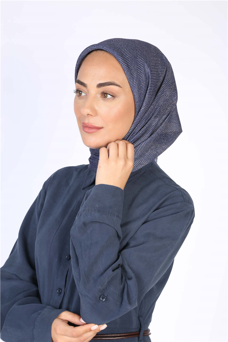 Lo'cella Pamuklu Soft Eşarp 4599-1 Lacivert