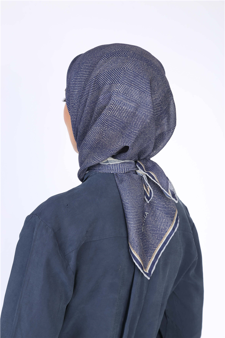 Lo'cella Pamuklu Soft Eşarp 4599-1 Lacivert