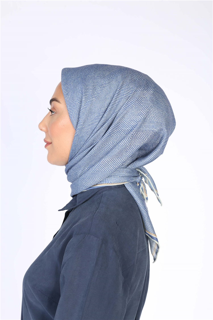 Lo'cella Pamuklu Soft Eşarp 4599-6 Mavi