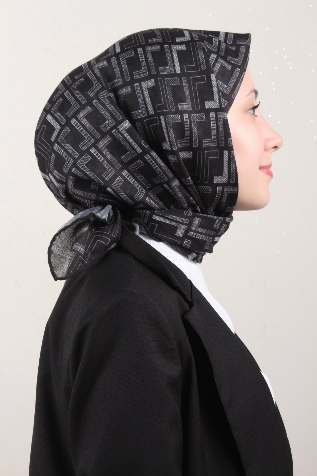 Lop'Res Pamuklu Soft Eşarp 4150-2 Siyah