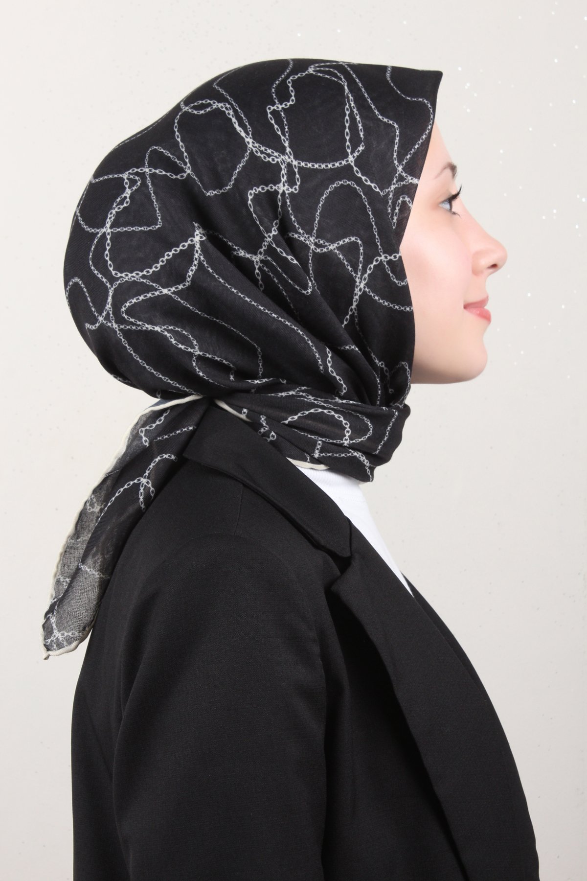 Lop'Res Pamuklu Soft Eşarp 4150-6 Siyah