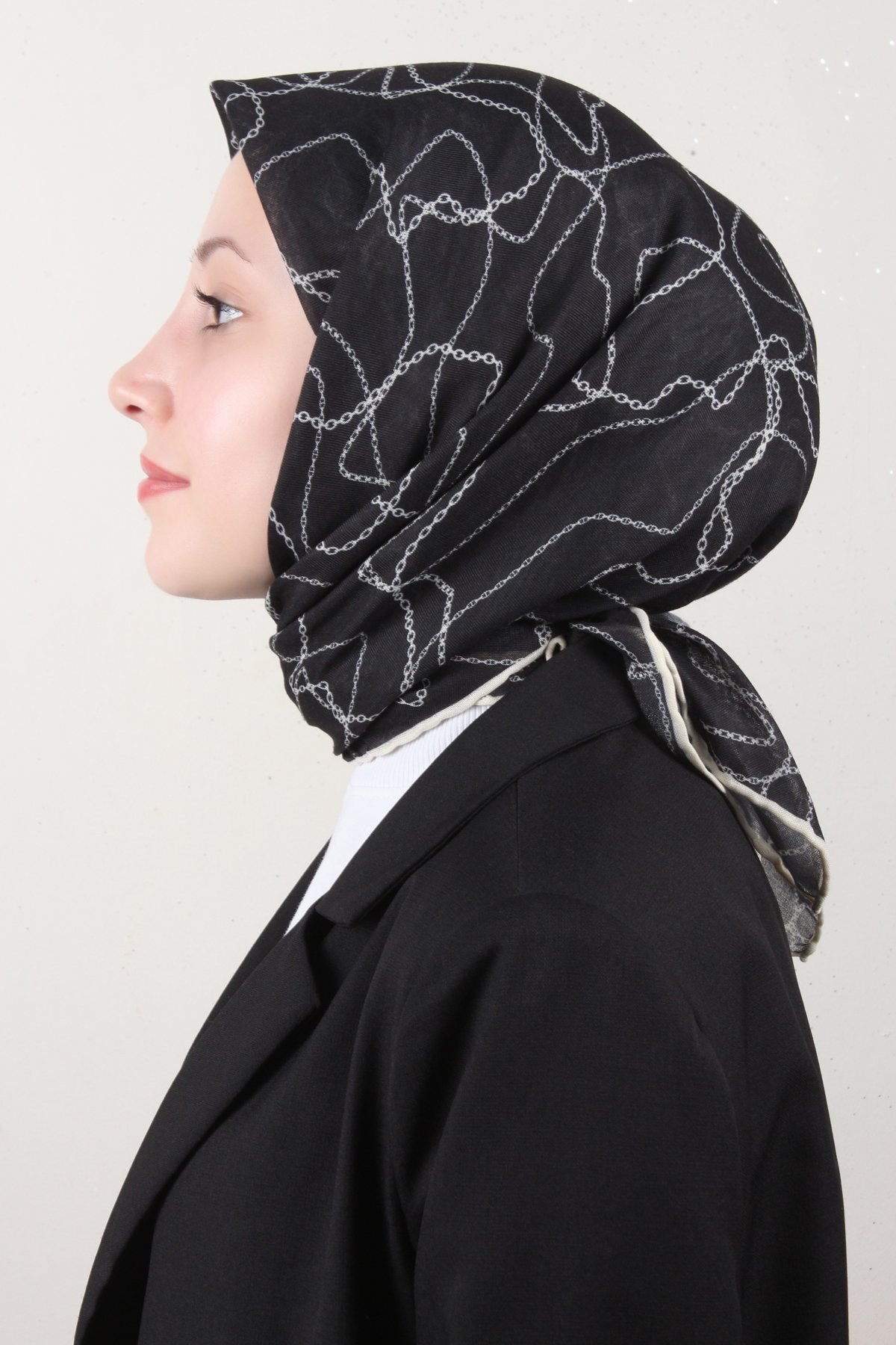 Lop'Res Pamuklu Soft Eşarp 4150-6 Siyah