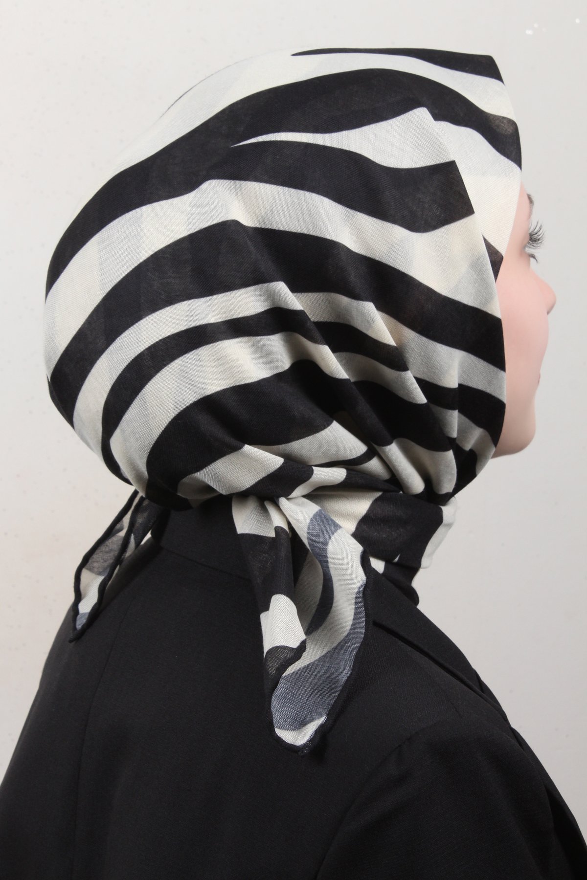 Lop'Res Pamuklu Soft Eşarp 4150-7 Siyah