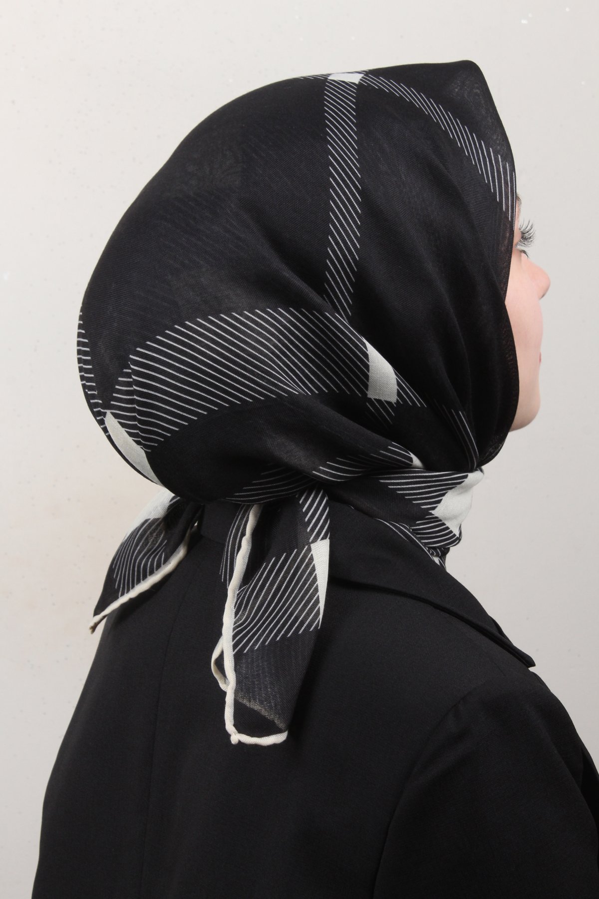 Lop'Res Pamuklu Soft Eşarp 4150-8 Siyah