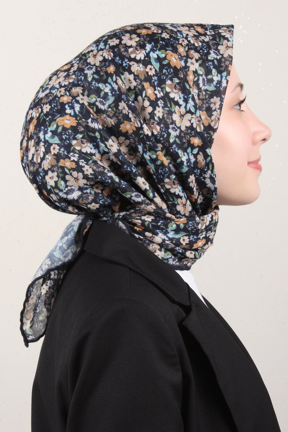 Lop'Res Pamuklu Soft Eşarp 4151-1 Lacivert