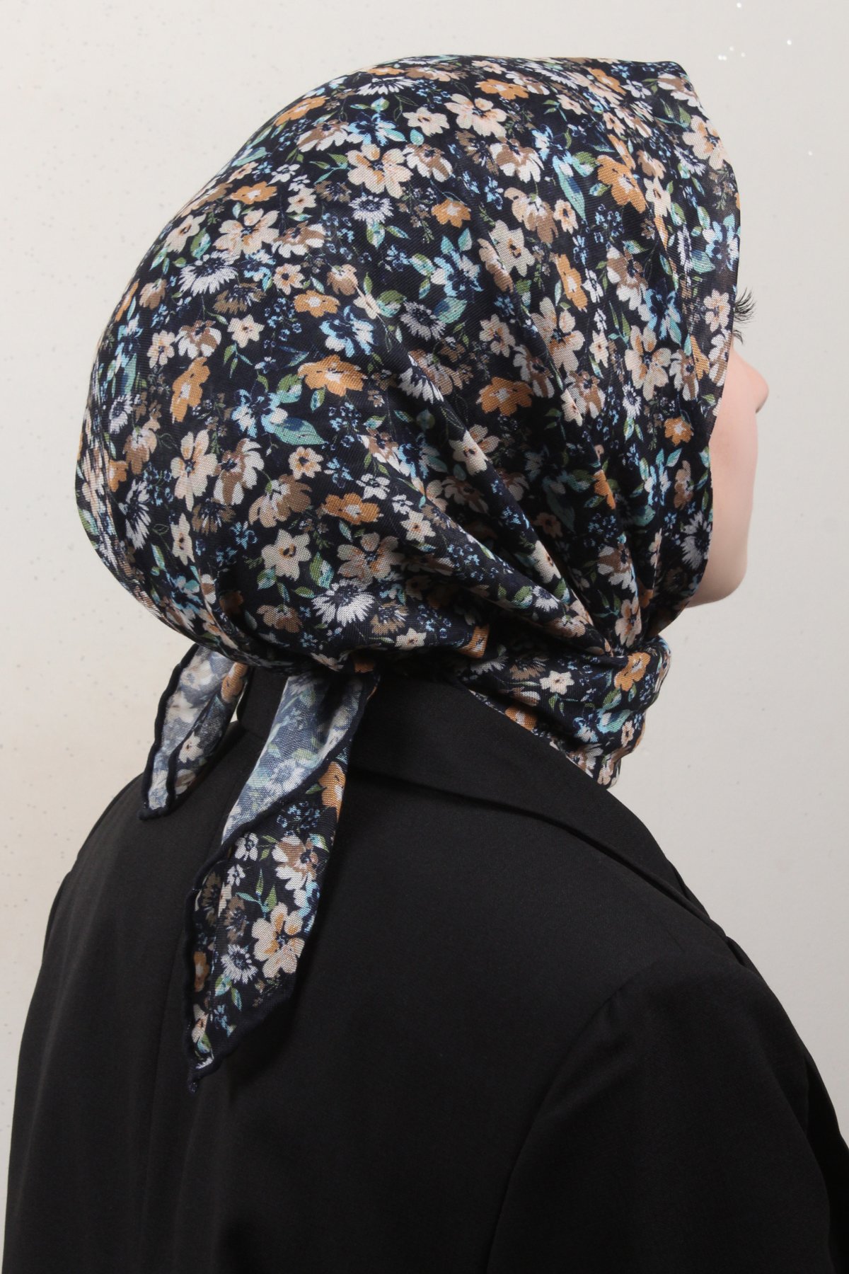 Lop'Res Pamuklu Soft Eşarp 4151-1 Lacivert