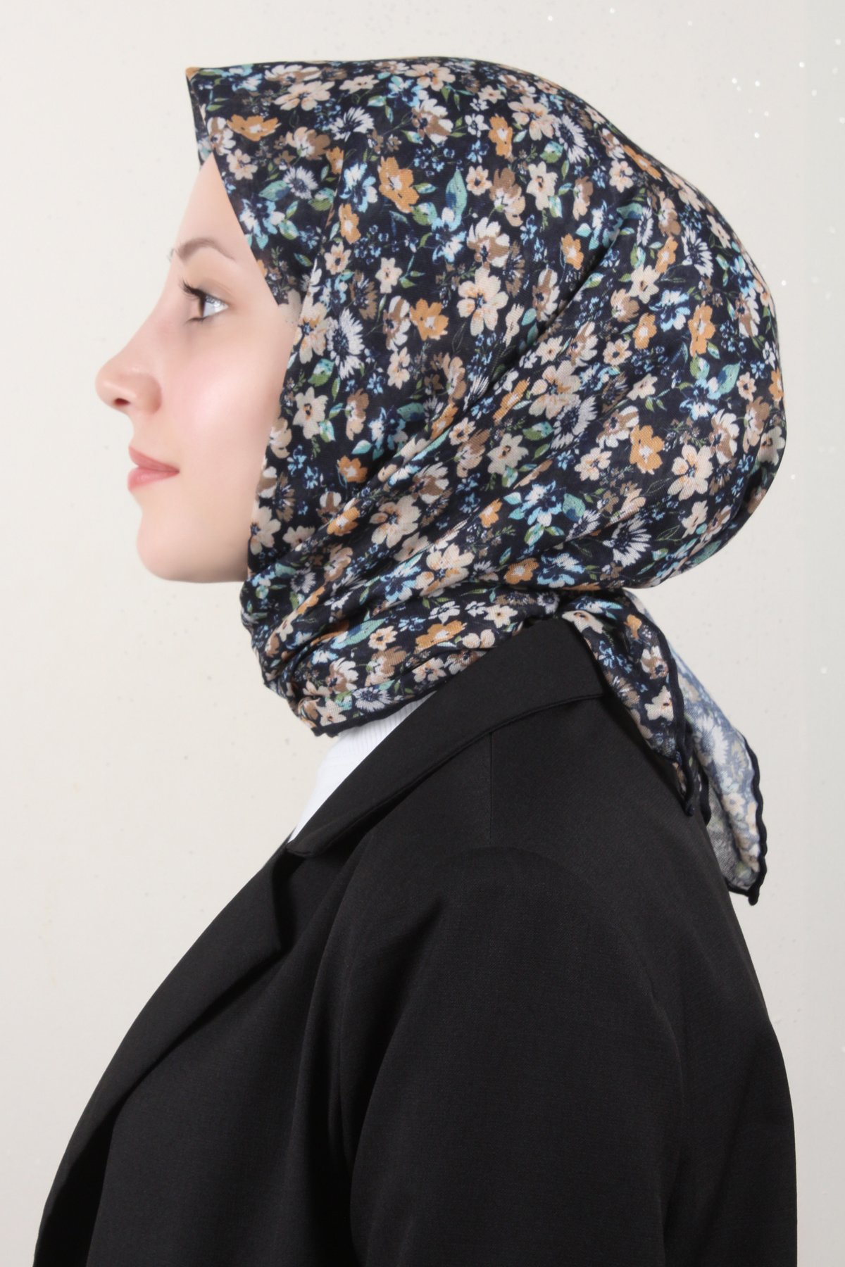 Lop'Res Pamuklu Soft Eşarp 4151-1 Lacivert