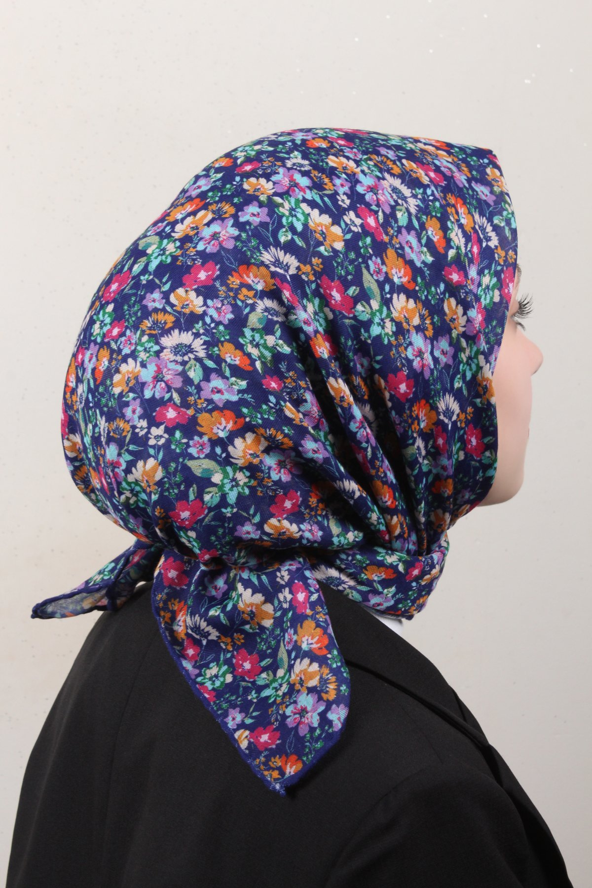 Lop'Res Pamuklu Soft Eşarp 4151-12 Gece Mavisi