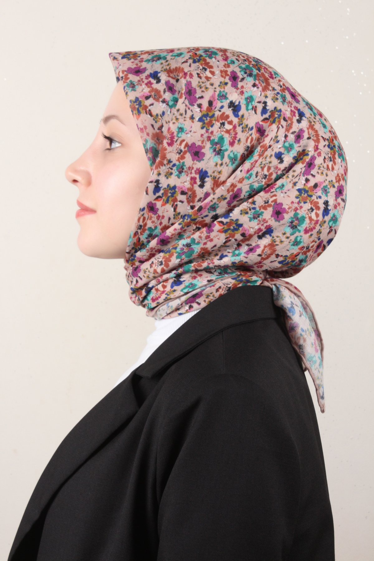 Lop'Res Pamuklu Soft Eşarp 4151-4 Bej