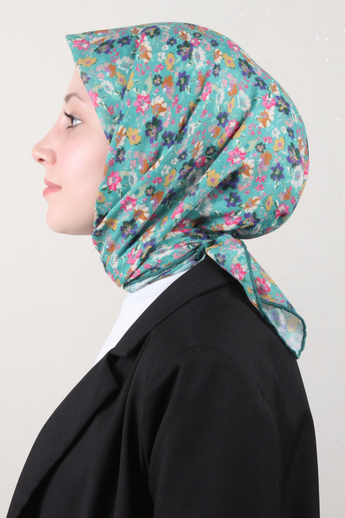 Lop'Res Pamuklu Soft Eşarp 4151-5 Turkuaz