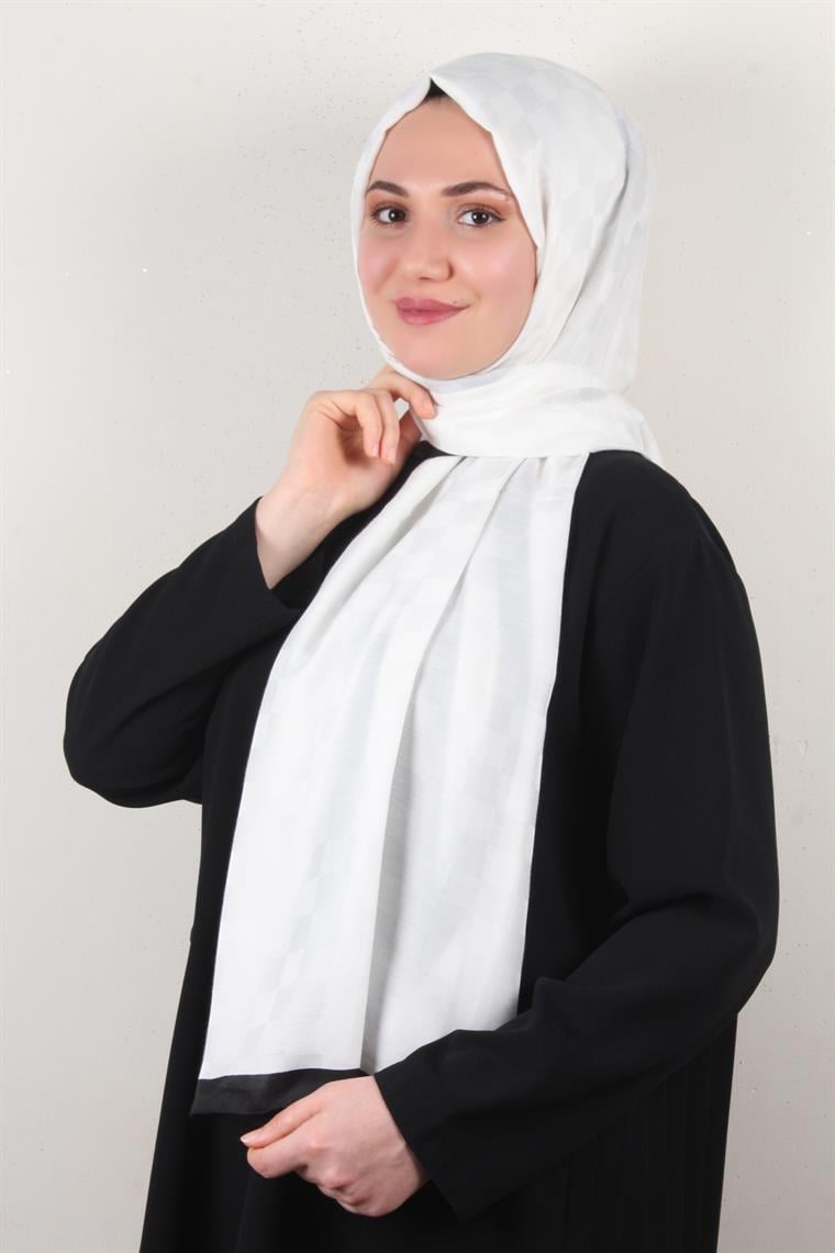 Lotus İpeksi Şal 2746-12 Beyaz