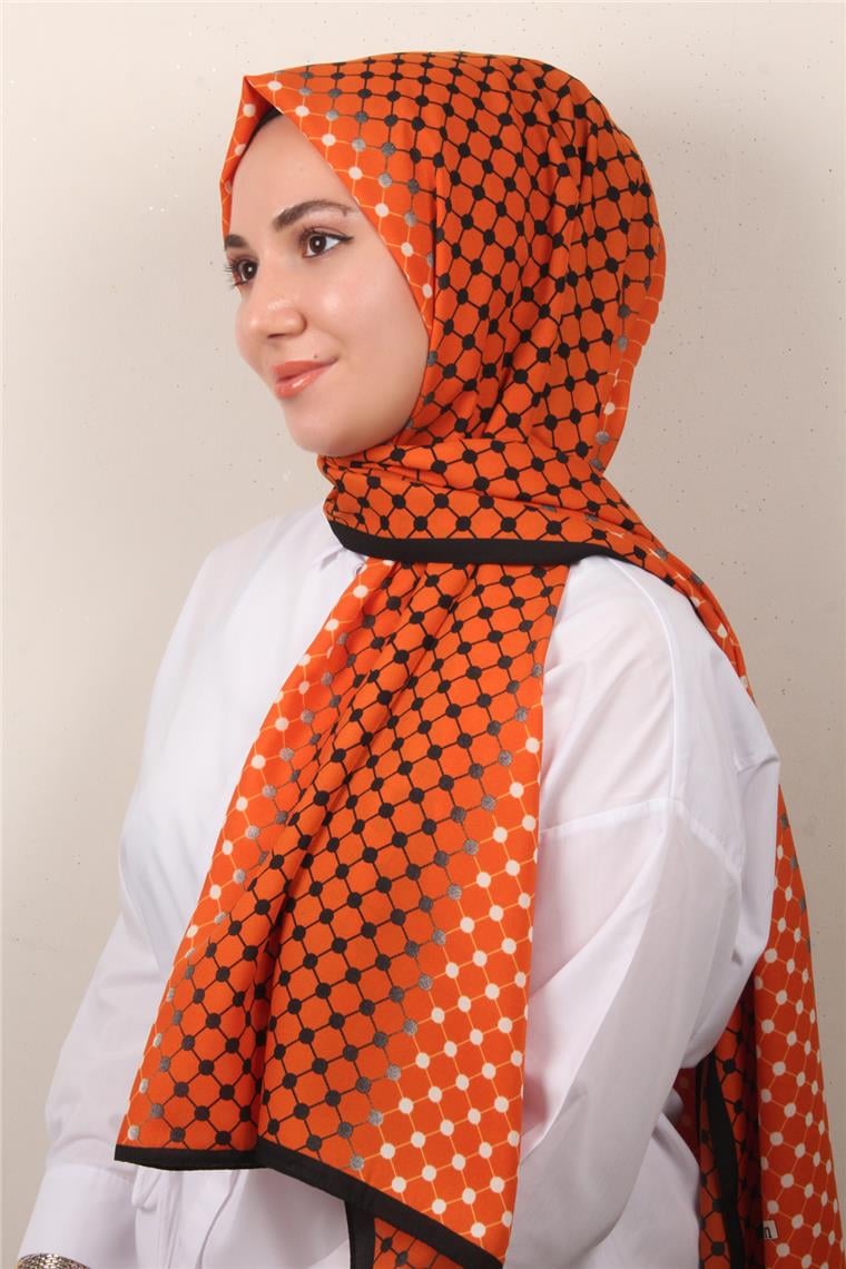 Medine Desenli Şal 2422-16 Kiremit