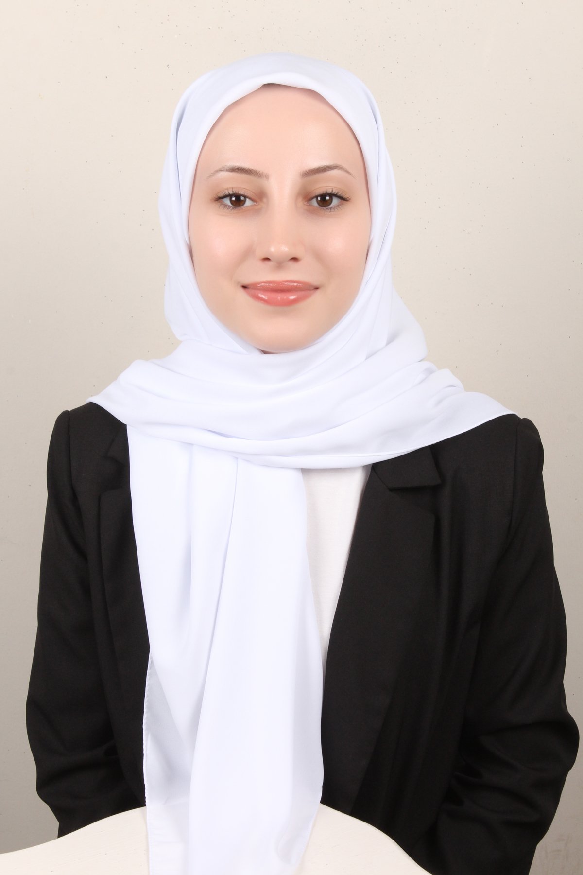 Medine İpeği Eşarp 1871-28 Beyaz