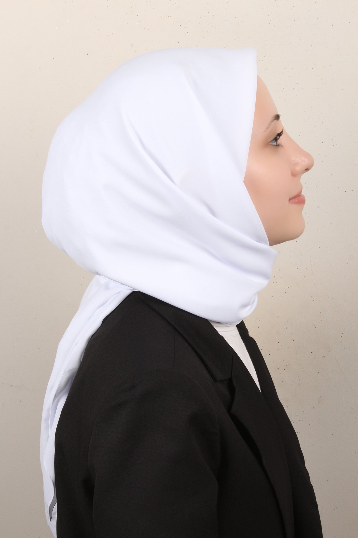 Medine İpeği Eşarp 1871-28 Beyaz