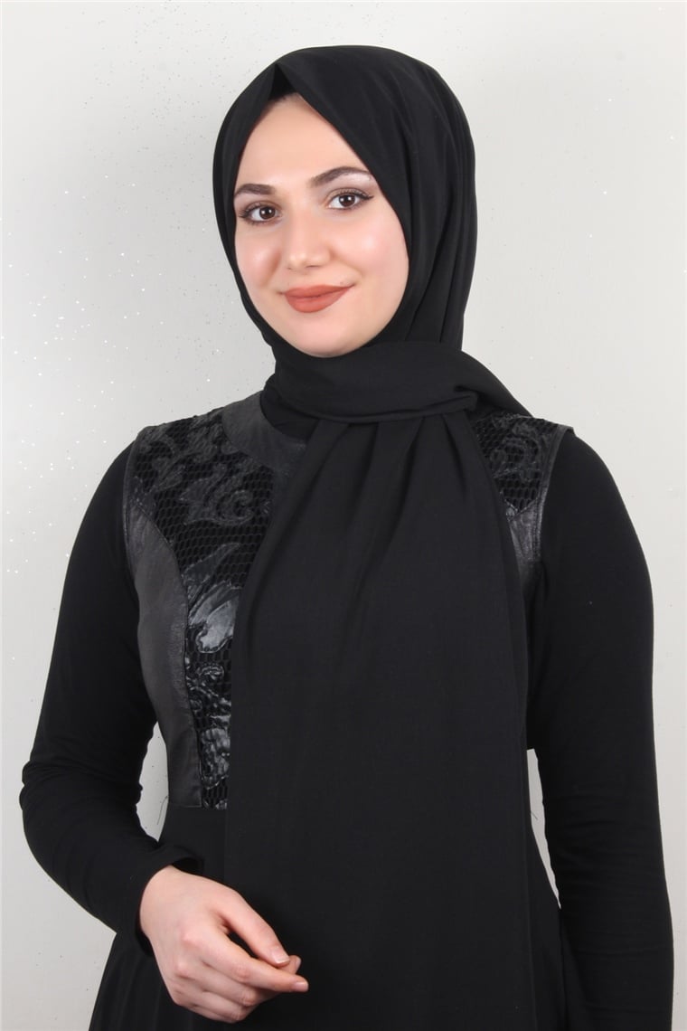 Medine İpeği Şal Lux 1363-20 Siyah