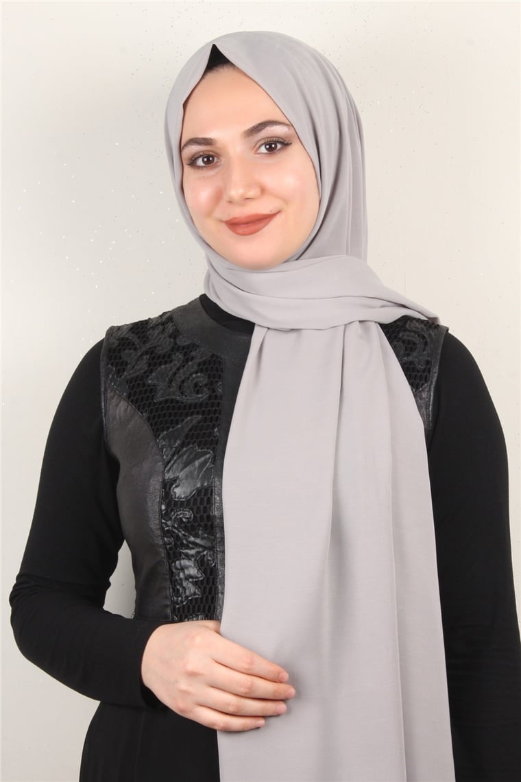Medine İpeği Şal Lux 1363-38 Gri