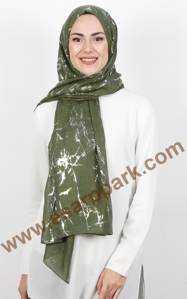 Mermer Desen Yaldızlı Şal 5223-8