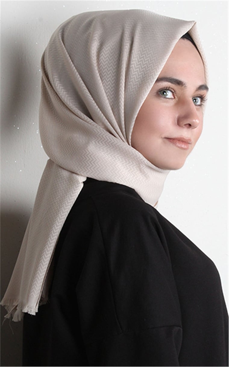 Minimal Desen Şal  1465-27 Bej