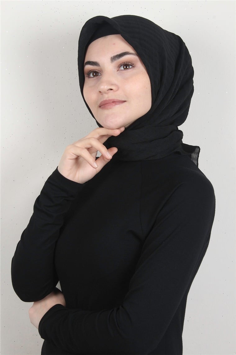 Mistik Pamuk Eşarp 4101-18 Siyah