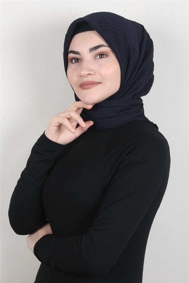 Mistik Pamuk Eşarp 4101-21 Lacivert