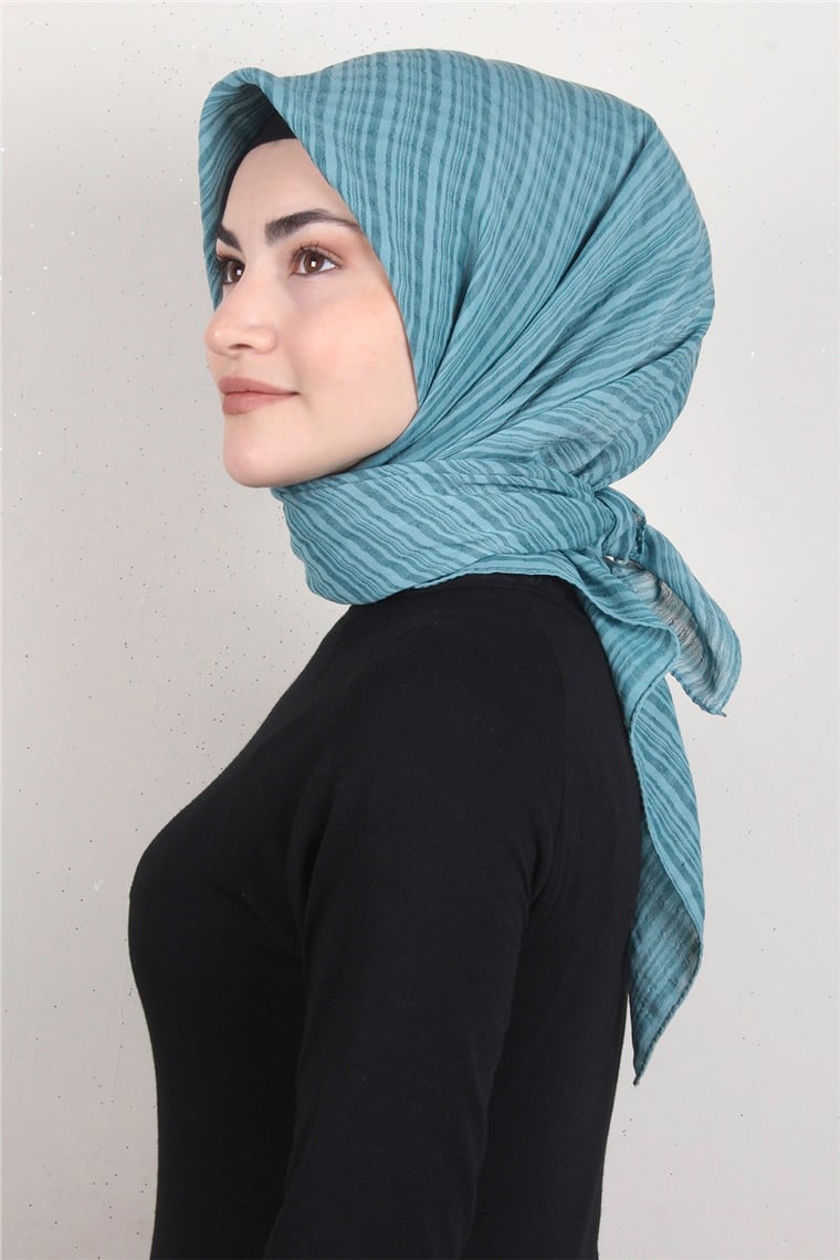 Mistik Pamuk Eşarp 4101-24 Su Mavisi