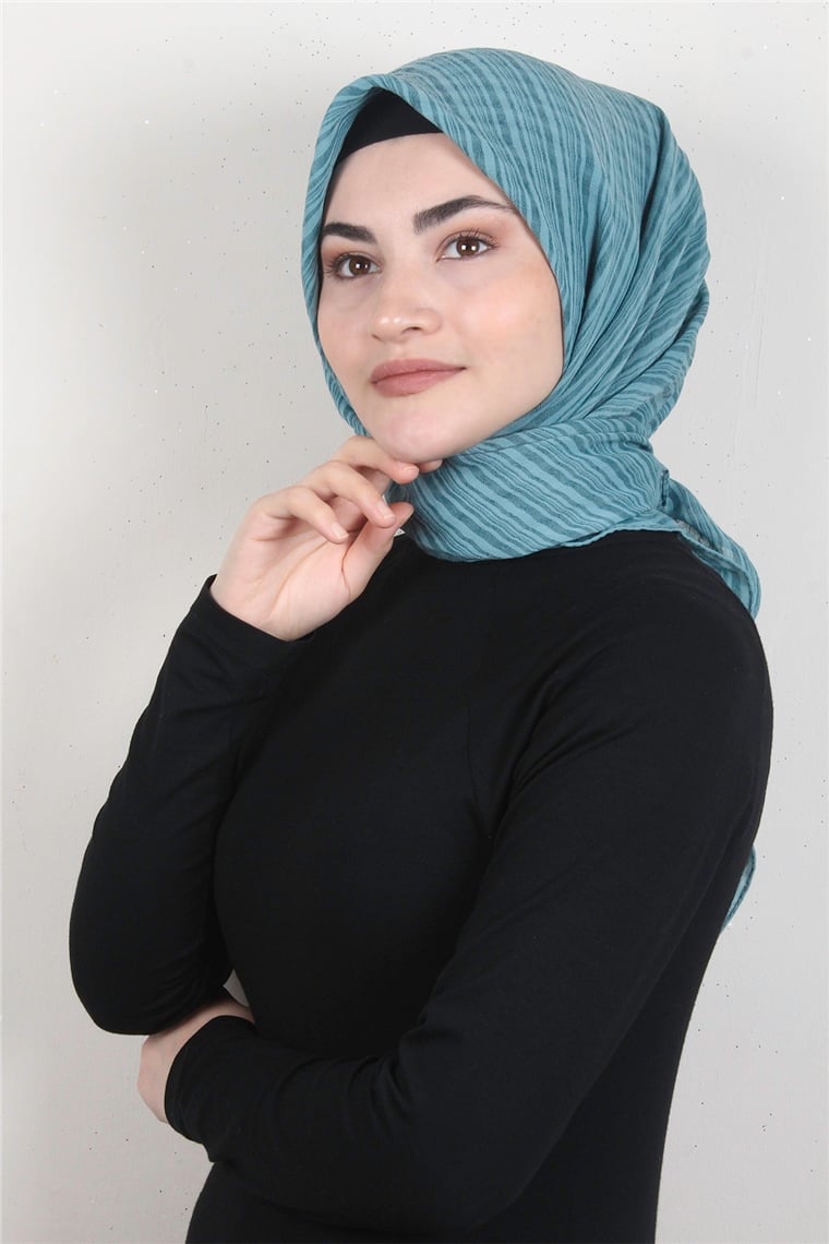 Mistik Pamuk Eşarp 4101-24 Su Mavisi