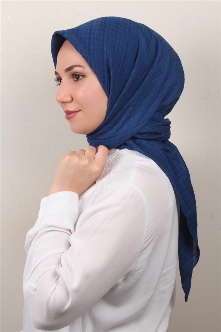 Mistik Pamuk Eşarp 4101-31 Gece Mavisi