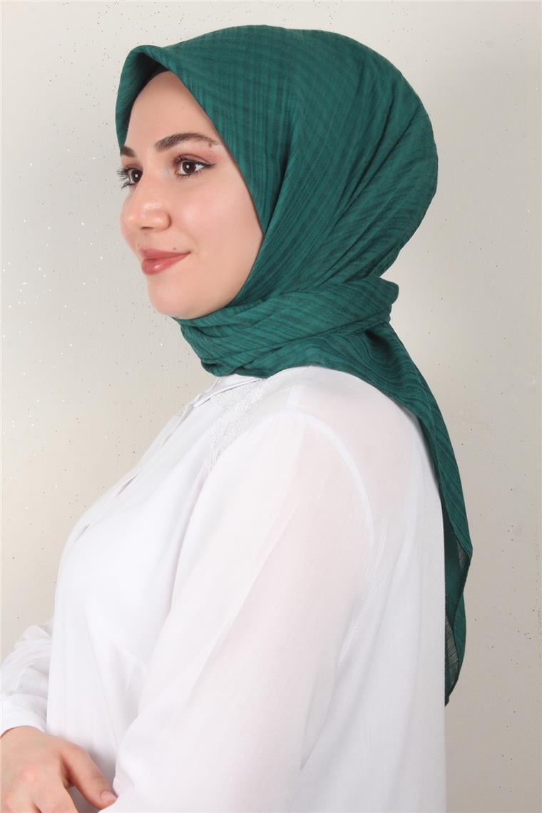 Mistik Pamuk Eşarp 4101-37 Zümrüt