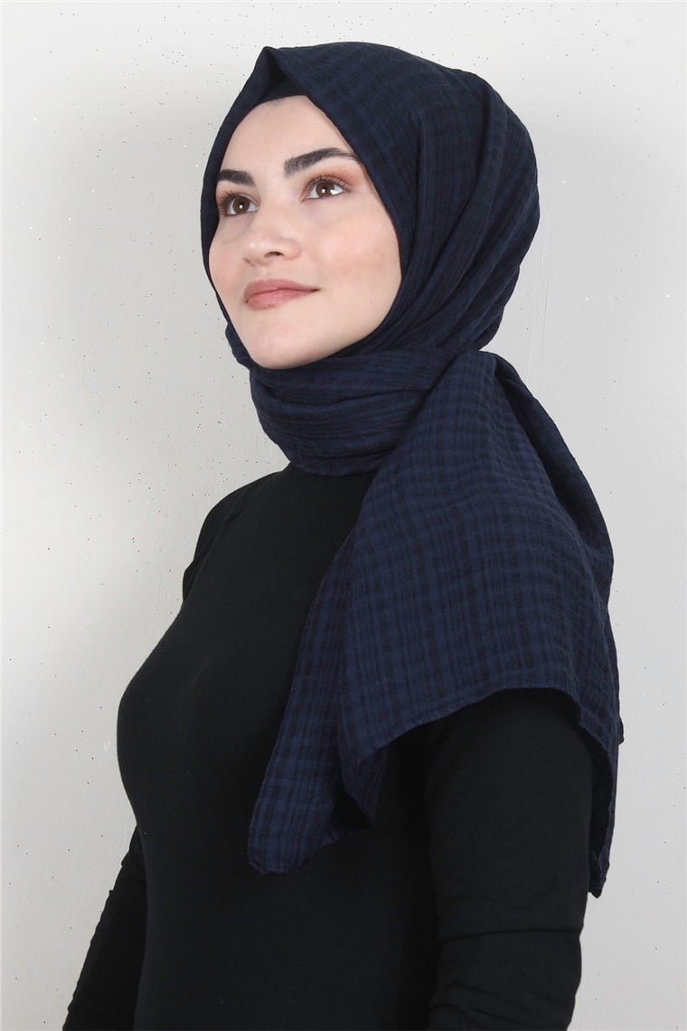 Mistik Pamuk Şal 2626-10 Lacivert