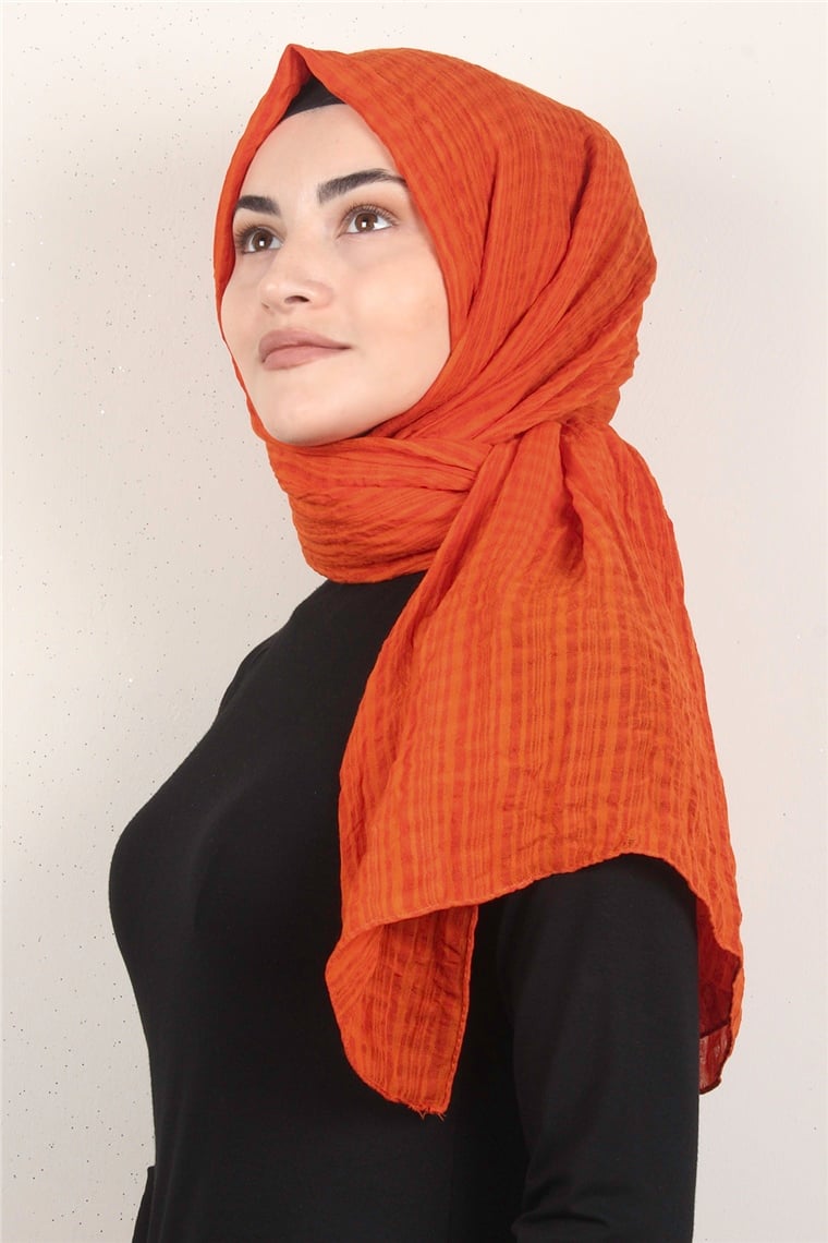 Mistik Pamuk Şal 2626-25 Turuncu