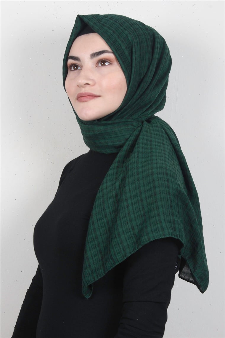 Mistik Pamuk Şal 2626-6 Zümrüt Yeşili