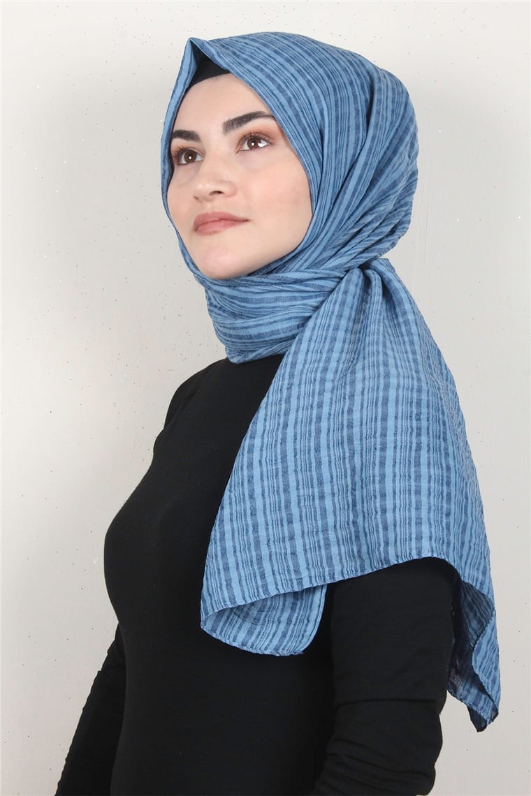 Mistik Pamuk Şal 2626-9 Açık Mavi
