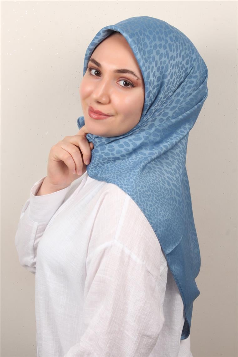 Modakaşmir İpeksi Jakar Eşarp 5356-8 Mavi