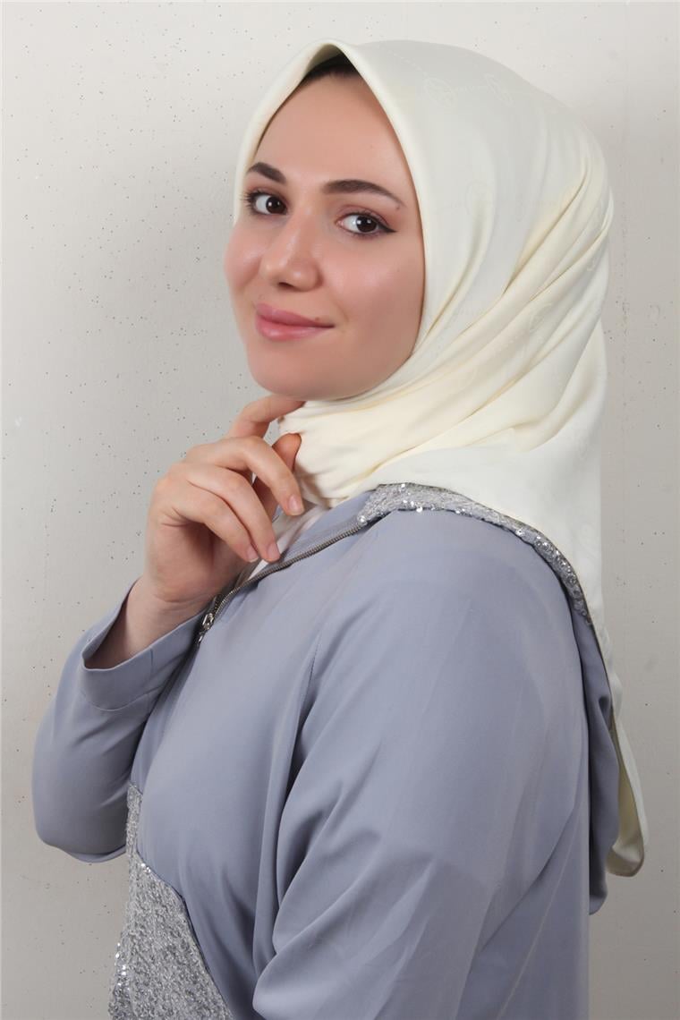 Modakaşmir İpeksi Jakar Eşarp 5357-17 Krem
